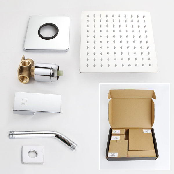 POP Sanitary ware Matte Black Shower Faucet Set, Bathroom Rainfall